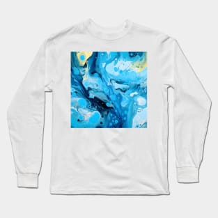 Cerulean Dreams Abstract Art Long Sleeve T-Shirt